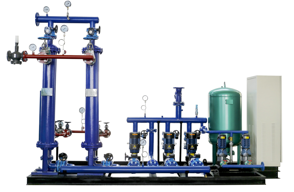 殼管換熱機組+補水系統
